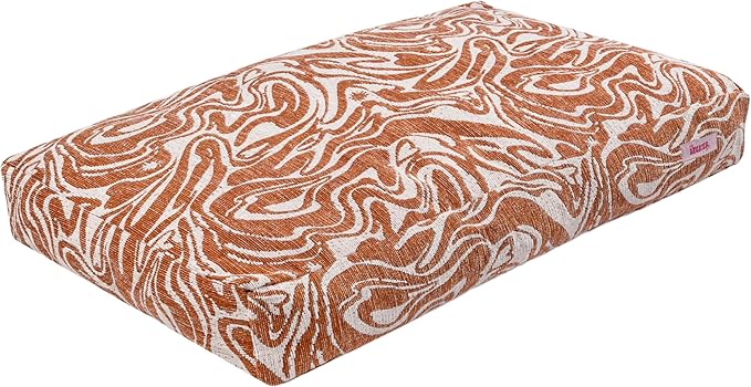 DBD3001B-XL Mabel 49.5" x 31.5" Designer Modern Ultra Soft Reversible Plush Rectangular Pet Bed with Washable Cover, Tangerine Twist