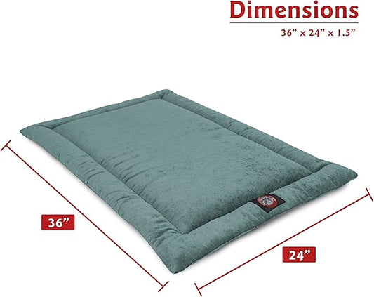 Majestic Pet Orthopedic Memory Foam Dog Crate Mat - Plush Pet Bed Pad for Crates & Kennels | USA Crafted | 36"x23" Villa Azure