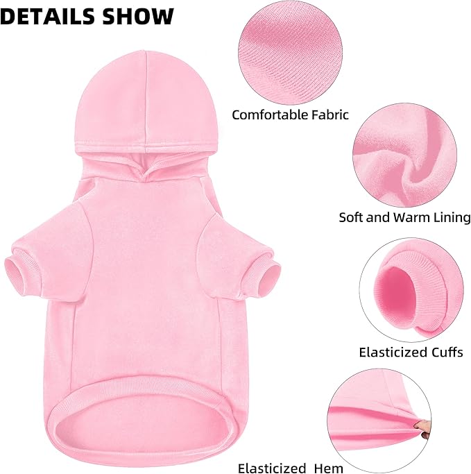 GreenJoy Dog Sweater Dog Hoodie Cold Weather Dog Coat Hooded Sweatshirt for Puppies,Cats, Small Medium Large Dogs (Pink(I Love My Dad), Small)