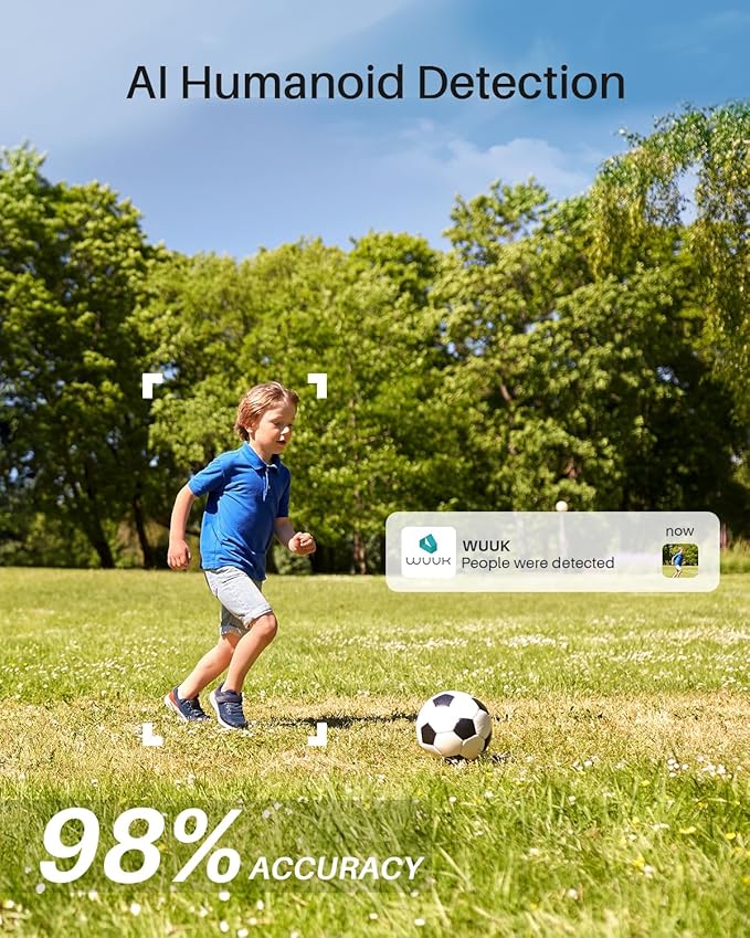 WUUK Security Cameras Wireless Outdoor, Indoor Camera, Home Surveillance System, 2K, No Monthly Fee, Motion Alert, Night Vision, 2.4/5 GHz WiFi, Compatible with Alexa & Google, Homebase + 2-Camera Kit
