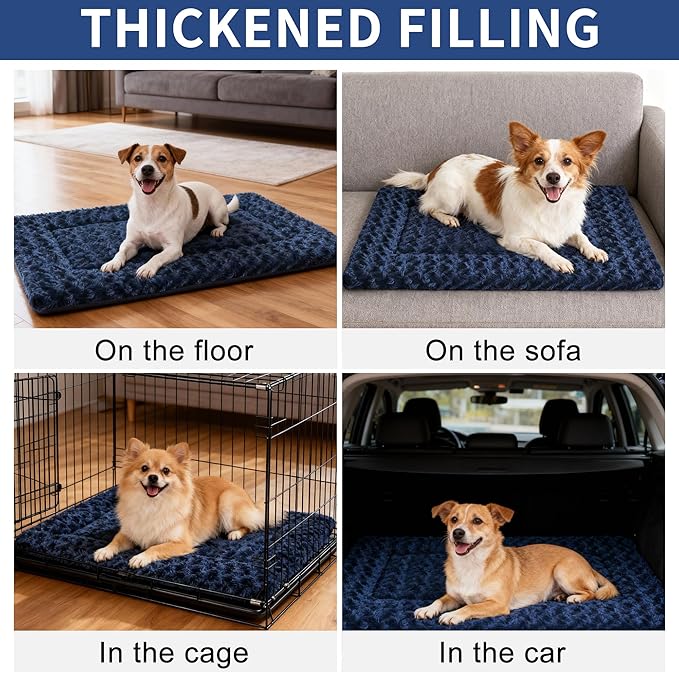 Dog Bed Mat - Comfortable Kennel Pad, Multi-Purpose Crate Bed for Dogs & Cats, Soft Support