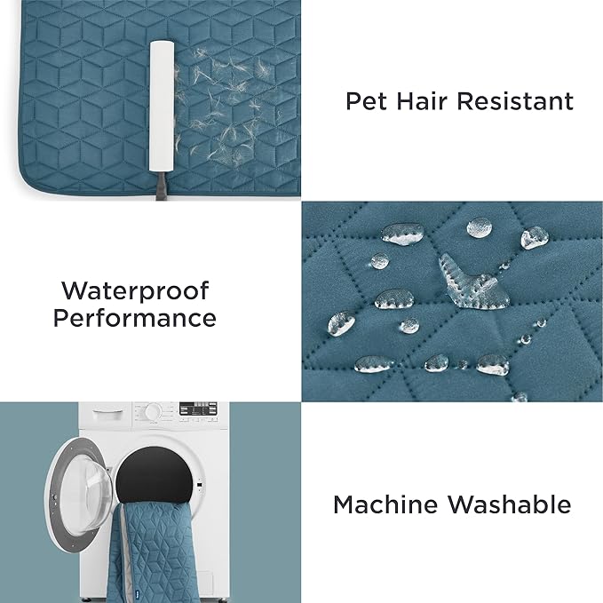Bedsure 100% Waterproof Couch Cover for Dogs Washable - Non Slip Waterproof Dog Blanket for Couch Sofa, Lightweight Furniture Protector Durable for Pet Cat Puppy with Non-Slip Bottom, Blue, 40x50IN