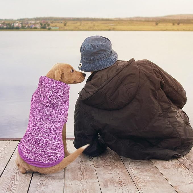 Purple&M Dog Hoodie Fleece Sweater for Medium Dogs - Soft Dog Clothes Sweatshirt with Pocket
