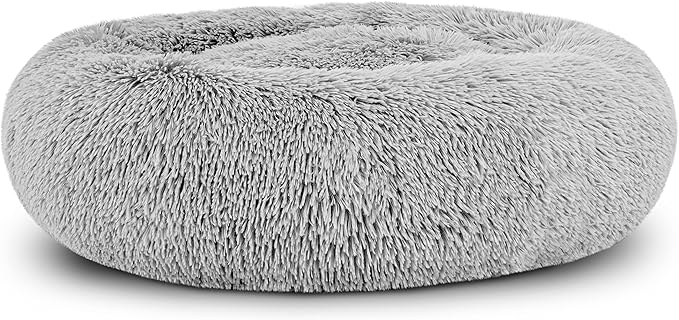 The Dog's Bed Replacement Cover Only for The Dog’s Bed Sound Sleep Donut Dog Bed Spare Cover, Small Silver Grey Fur, Veterinary Approved