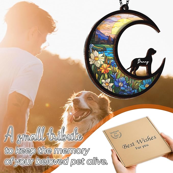 6'' Great Dane Memorial Suncatcher, Personalized Name, Pet Ornament Window Car Hanging, Sympathy Gift for Loss of Pet, Passed Away Remembrance Gift for Dog Lovers 09-SS1