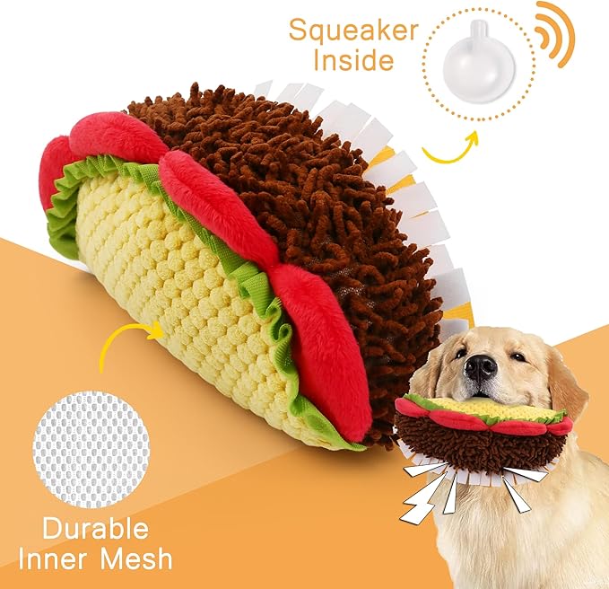 Prime Pets Plush Dog Toys Set, 3 Pack, Crinkle Squeaky Dog Toys, Food Shaped Pet Toy for Small Medium Large Dogs, Stuffed Puppy Chew Toy