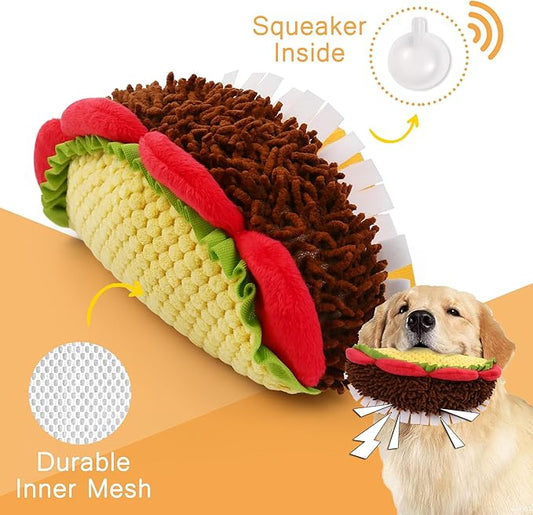 Prime Pets Plush Dog Toys Set, 3 Pack, Crinkle Squeaky Dog Toys, Food Shaped Pet Toy for Small Medium Large Dogs, Stuffed Puppy Chew Toy