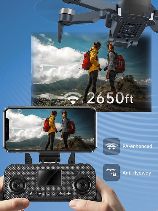 2650 ft Control Range Super Enduring Brushless Motor Drone with 84 Mins Super Long Flight Time, Drone with 4K HD Camera for Beginners, CHUBORY A77 WiFi Quadcopter, Follow Me, Auto Hover, 3 Batteries