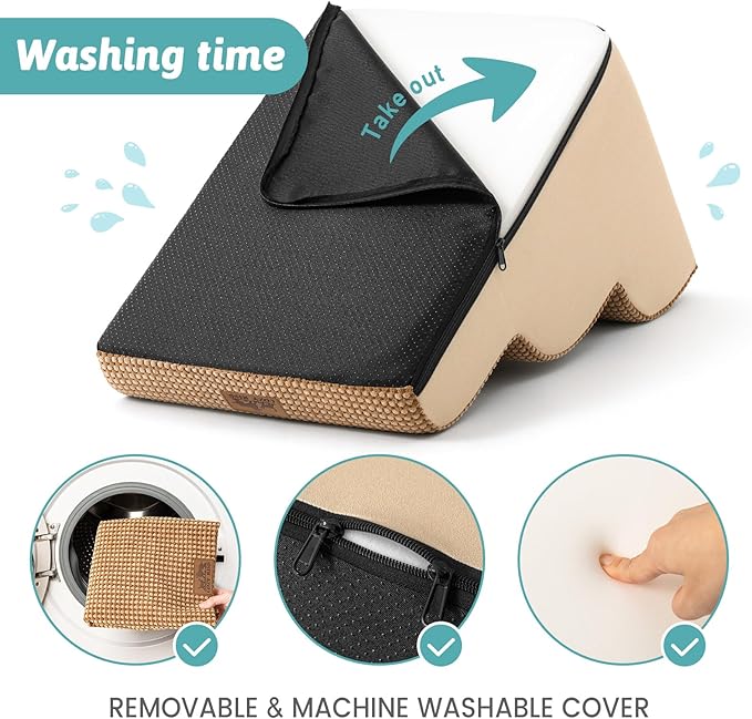 Dog Stairs for Small Dogs 15.7" H, Curved Dog Step for Puppy, Older Cat, Medium Pet Ramp for Sofa, Couch or Chair, Ladder with High Density Foam, 3 Step, 15.7x22.4x15.7 inch, Light Brown