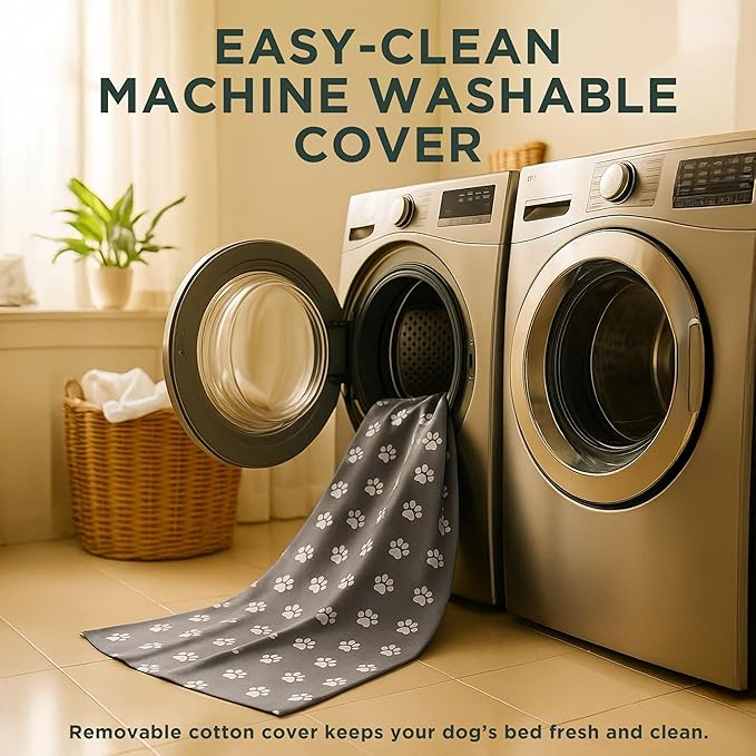 Human Dog Bed, 60x30 Inch, for Adults — Orthopedic Mattress, Protective Liner, 100% Cotton Fitted Sheet — Breathable, Hypoallergenic, Easy to Clean — Gray