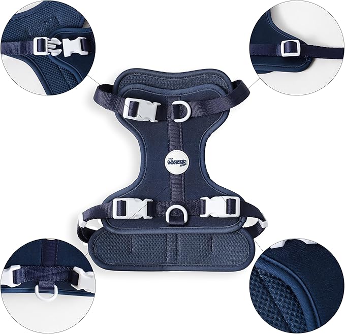 HNS1002J Arlo Medium Adjustable Soft Padded No Pull Pet Harness with 3 Buckles and 3 Leash Clips, Highball