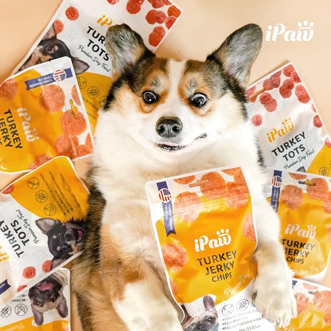 iPaw Chicken Tots Dog Treats for Puppy Training, All Natural Human Grade Dog Treat, Hypoallergenic, Easy to Digest (Chicken Tots), 3 Packs