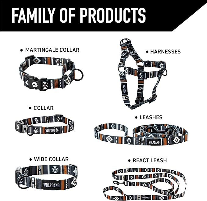 Wolfgang Heavy Duty, Adjustable Dog Collar with Quick Release Nylon Buckle for Walking & Training, NewMoon Print, Large