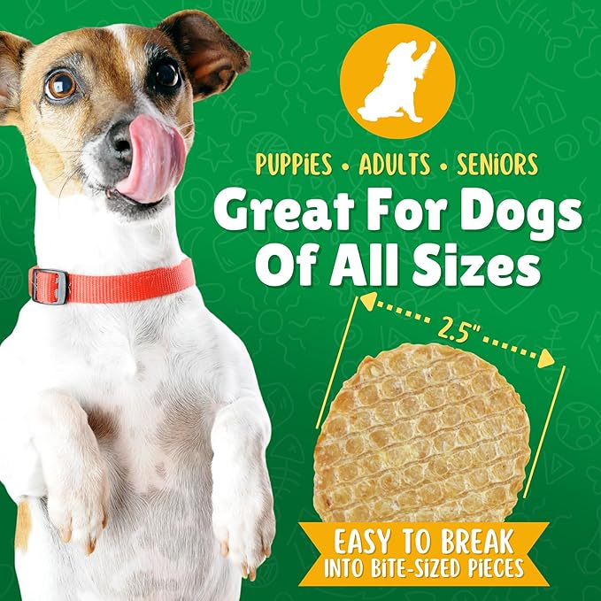 Chicken & Carrot Chips Dog Treats – Made in USA, 100% Chicken Jerky, Grain-Free, High Protein, Single Ingredient, Crispy & Healthy Training Snacks for Dogs – 6 oz Jar
