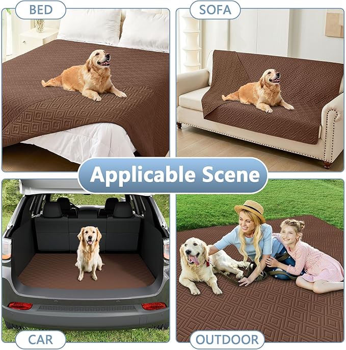 hyha Waterproof Dog Blanket, Soft Dog Bed Cover Pet Blankets, Waterproof Sofa Couch Cover for Dogs Washable, Reversible Pet Couch Covers for Sofa Furniture (40x80 Inch, Brown/Brown)