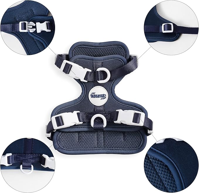 HNS1000J Arlo Extra Small Adjustable Soft Padded No Pull Pet Harness with 3 Buckles and 3 Leash Clips, Highball
