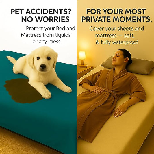 Waterproof Blanket for Bed or Couch – Soft and Leakproof Waterproof Throw Blanket, Water Proof & Stain Resistant Easy to Clean Throw Blanket Cover for Adults or Pets, Reversible Blue/Beige 80”x90”