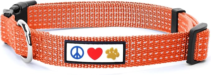 Pawtitas Reflective Dog Collar Adjustable Dog Collars for Small Dogs Puppy Collar Small Dog Collar Orange Dog Collar