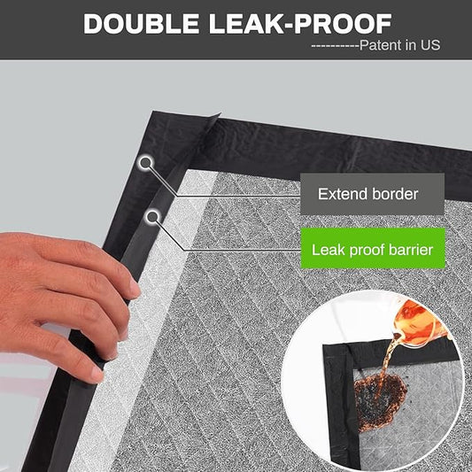 Charcoal Puppy Pads Rugular 22x22 Inches Small Dog Pee Pads Odor-Control & Leak-Proof Disposable Pet Training Edge-Wrapping Thicken Potty Pad for Dogs, Cats, Rabbits (50 Pieces)