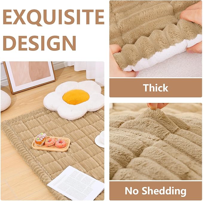 Smiry Couch Cover for Dogs Washable, Non Slip Fuzzy Pet Couch Covers for 3 Cushion Sofa Pet Friendly, Thick Soft Sofa Slipcovers Cushion Protector (Camel, 27.6" x 88")