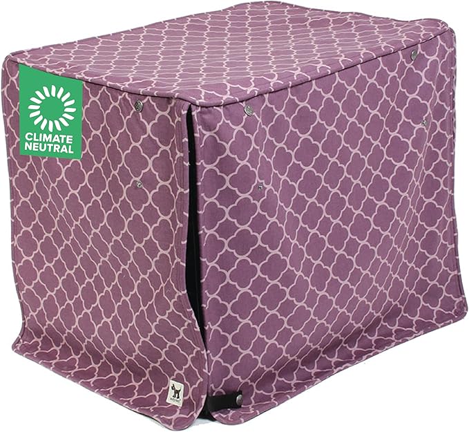 Molly Mutt Royals Dog Crate Cover, 100% Cotton Canvas Cover with 2 Roll-Up Panels, Ideal for Dog or Cat Crate, Durable, Washable, and Free of Harmful Chemicals, 42" x 28" x 31"