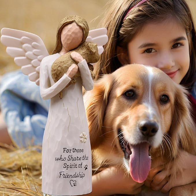 Friendship Gifts for Women, Pet Memorial Gifts for Dogs, Dog Memorial Gift for Loss of Dog,Sympathy Gift, Sculpted Hand-Painted Figure