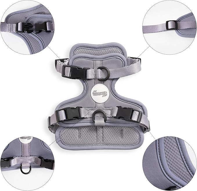 HNS1000N Arlo Extra Small Adjustable Soft Padded No Pull Pet Harness with 3 Buckles and 3 Leash Clips, Martini