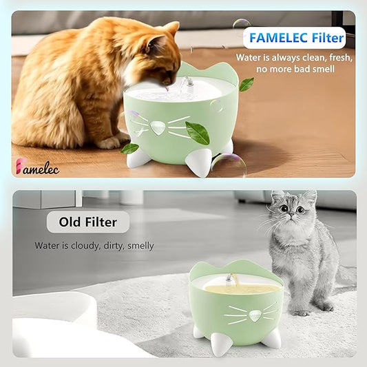 18 Pcs Cat Fountain Filter Replacement for 2.5L Catit Pixi Water Fountain Filters, Replacement Triple Action Water Filter with Ion-exchange Resin & Activated Carbon for Cat Drinking Fountain