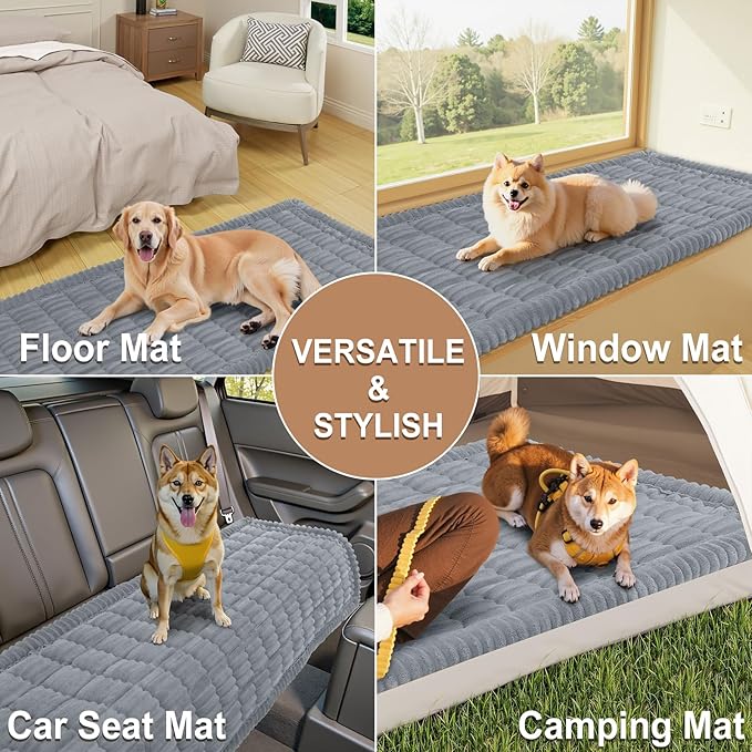 Smiry Couch Cover for Dogs Washable, Non Slip Fuzzy Pet Couch Covers for 3 Cushion Sofa Pet Friendly, Thick Soft Sofa Slipcovers Cushion Protector (Grey, 27.6" x 88")