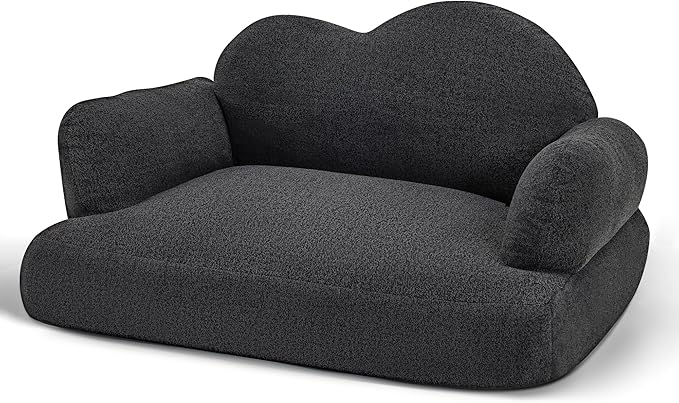 Lovupet Dog Sofa Couch for Medium Breed, Soft Full Foam Dog Couch Bed with Anti-Slip Bottom, PS695 (Black)