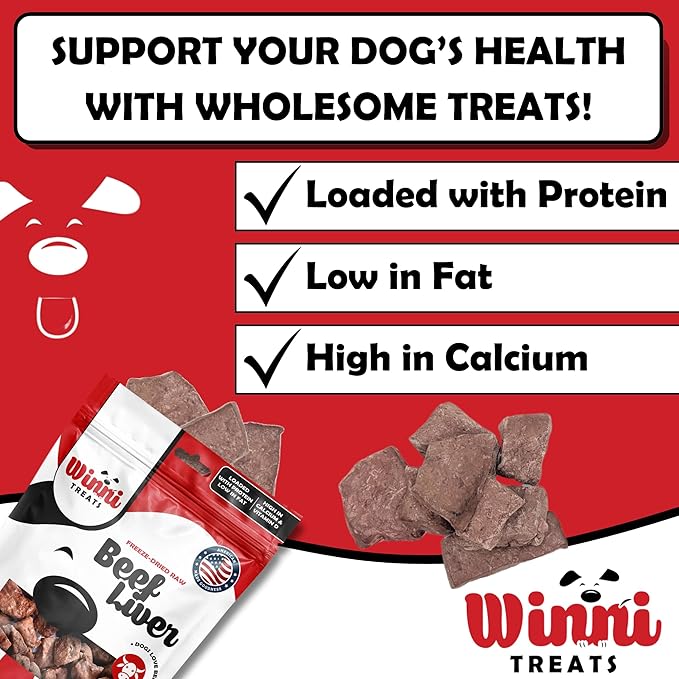 Freeze Dried Raw Beef Liver Dog Treats - Limited Ingredient, Preservative Free, High Protein, Low Fat Dog Treats - Raw Single Ingredient Treats for Pets - 4 oz