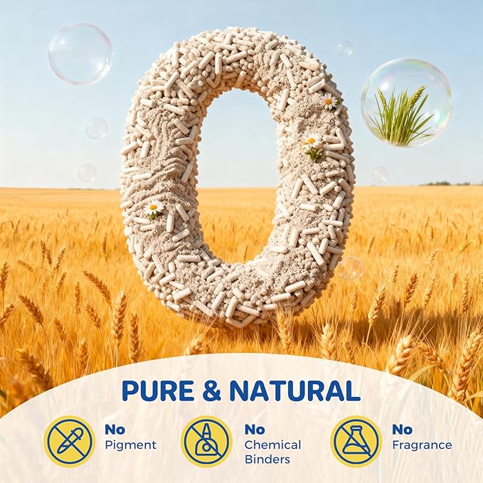 ABCPET Natural Cat Litter Clumping Cat Litter,36 Pounds Mixed Straw Kitty Litter Lightweight Litter,Dust Free and Low Tracking Litter Odor Control Unscented