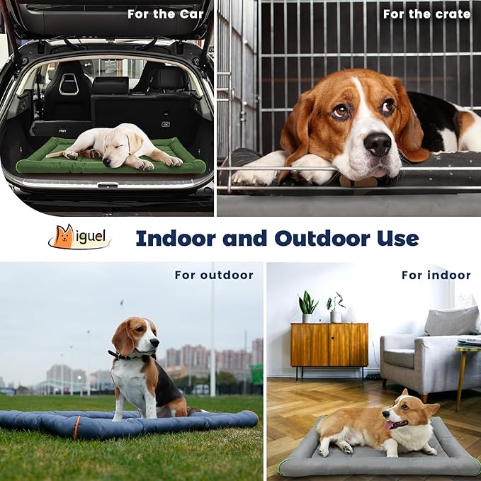 Miguel Oxford 900D Outdoor Waterproof Dog Bed for Metal Dog Crates Water-Resistant All Weather Pet Mat Durable Easy Wipe Clean Travel Indoor Outdoor Puppy Cat Crate Bed 30inch, Blue