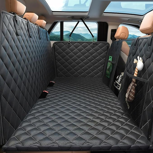 Dog Car Seat Cover for Back Seat, Hard Bottom Hold 500lbs Back Seat Extender for Dogs, Waterproof Strudy Thickened Comfortable Back Seat Pet Cover for Dogs, Dog Hammock for Car SUV Small Truck