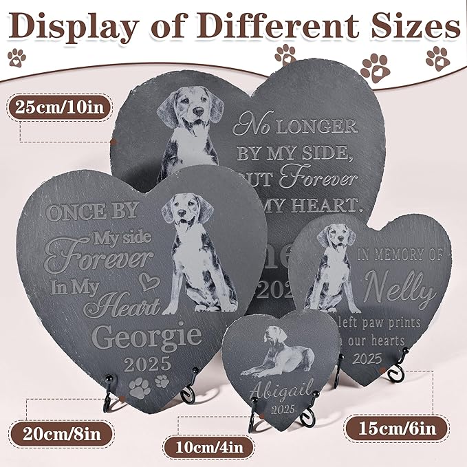 Pet Memorial Stone, Dog Memorial Stone, Dog Memorial Gifts for Loss of Dog, Pet Memorial Gifts, Loss of Pet Sympathy Gift, in Loving Memory Pet - in Memory of Our Hearts - Heart Shaped