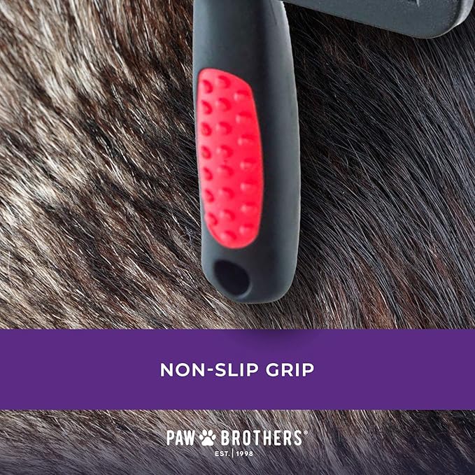 Paw Brothers Grooming Tool and Nature's Specialties Bundle - Soft Coated Pin Curved Brush, Large - Detangling and Conditioning Spray, Ready to Use, 16 oz