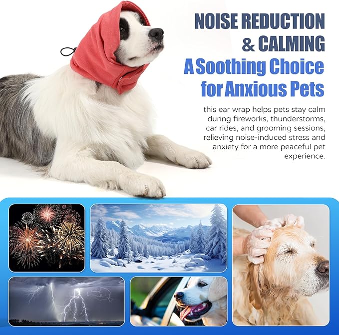 Dog Calming Hoodie, Reducing Noise Wrap, Dog Ear Muffs Noise Protection