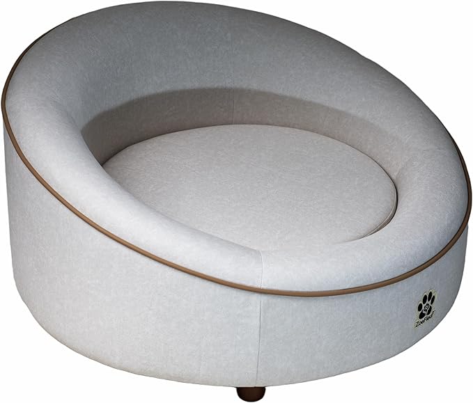 Dog Sofa Couch for Medium to Large Dogs, Memory Foam Dog Sofa Bed, Modern Elevated Pet Couch Bed with Wooden Legs for Medium and Large Dogs(Beige)