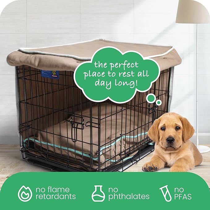 Molly Mutt Wild Horses Dog Crate Cover, 100% Cotton Canvas Cover with 2 Roll-Up Panels, Ideal for Dog or Cat Crate, Durable, Washable, and Free of Harmful Chemicals, 42" x 28" x 31"