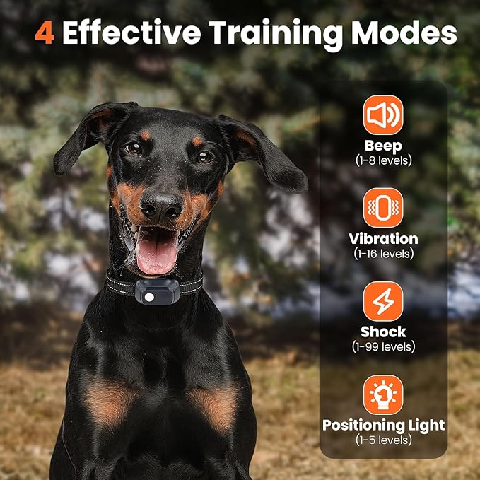 Dog Shock Collar - 4000FT Remote Training Collar with 4 Modes & LED, IP67 Waterproof, Rechargeable E Collar for Small to Large Dogs, Green