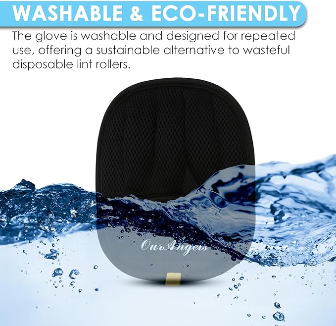 Pack of 2 Electrostatic Pet Hair Removal Gloves – 5 Finger Reusable Grooming Gloves for Dogs and Cats – Gentle Fur Remover for Furniture, Sofa, Car and Clothes