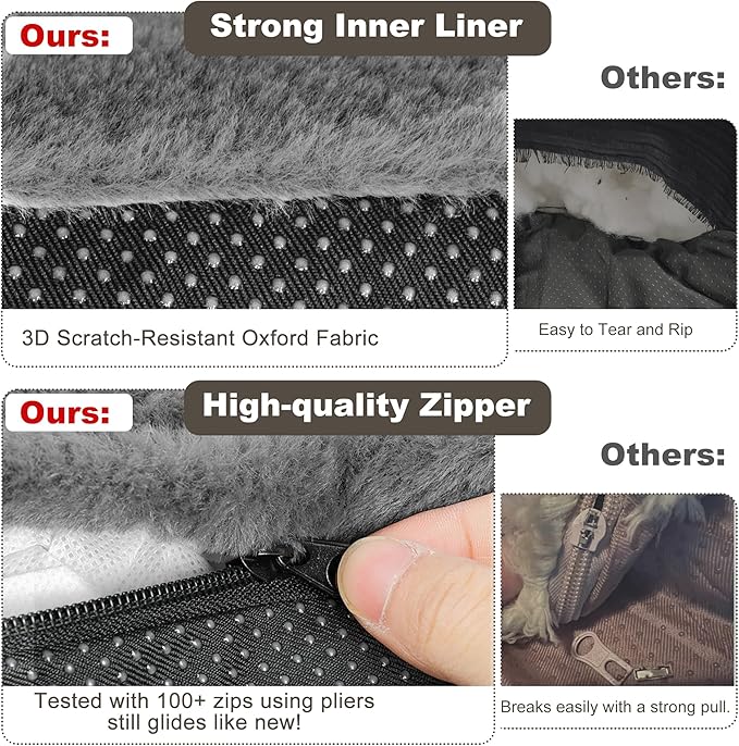 Cat Couch Bed - Cat Bed for Indoor Cats, Calming Pet Sofa Puppy Sleeping Bed with Removable Washable Cover, Cute Dog Couch and Kitty Lounge Chair for 12lbs Cats & Small Dogs(Dark Grey)