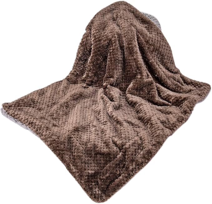 Fuzzy Blanket or Fluffy Blanket for Baby Girl or boy, Soft Warm Cozy Coral Fleece Toddler, Infant or Newborn Receiving Blanket for Crib, Stroller, Travel, Outdoor (40" x 48", DG-Eagle Grey)