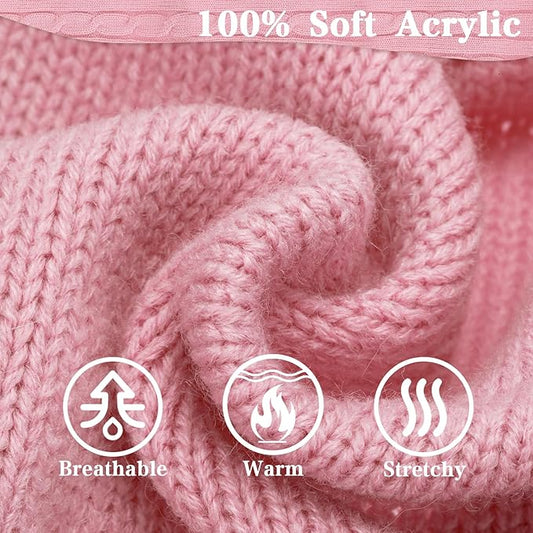 PUPTECK Winter Dog Cat Sweater Coat - Soft Cold Weather Clothes Knitwear for Kitties & Small Dogs Indoor Outdoor Walking Warm, Knitted Classic for Doggies Kitties Girls Boys, Pink M