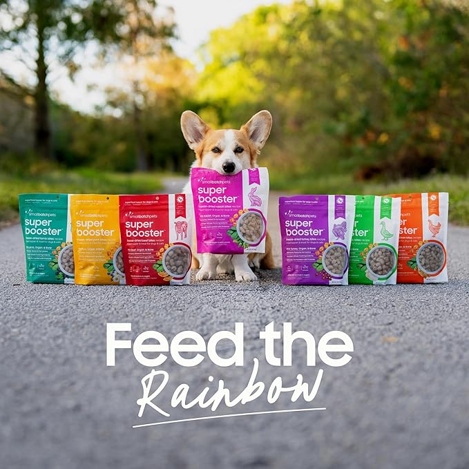 smallbatch Freeze Dried Dog Treats, Superfood Food Topper Turkey Bites for Dogs & Cats, Probiotics, Organic Ingredients, High Protein, Grain Free Healthy Food Topper, Made in The USA, 18 oz Bag