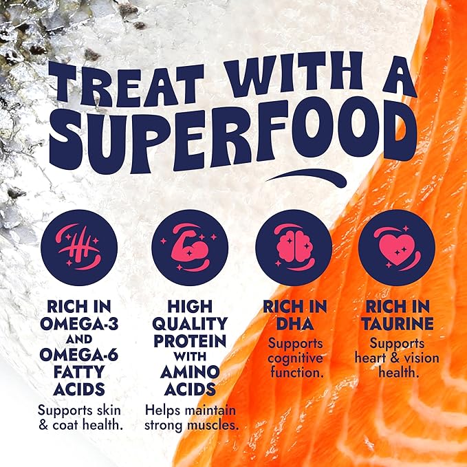 Finfare Freeze Dried Dog Treats, Salmon Skin Strips, Protein & Omega-3s, Grain Free Salmon Dog Training Treats, Crafted in USA, 9oz