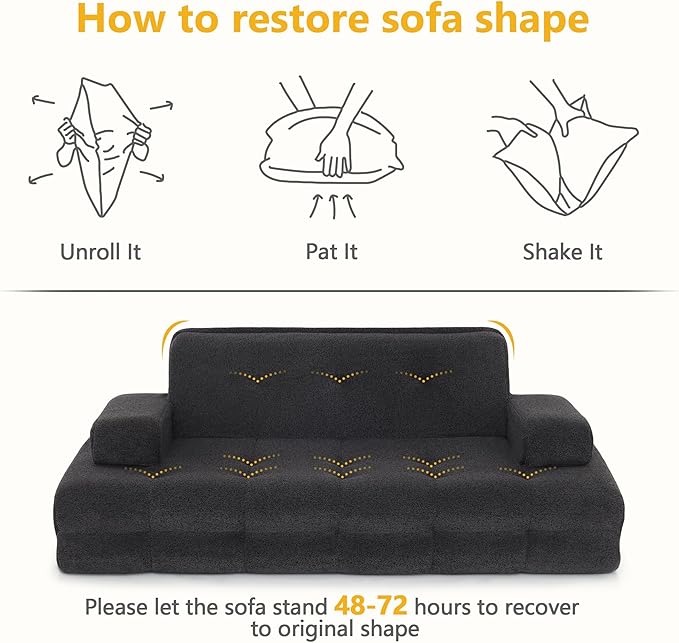 Lovupet Dog Sofa Bed for Medium Breed, Dog Couch Sleeping Bed with Anti-Slip Bottom, PS579 (Black)