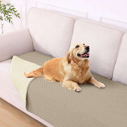 hyha Waterproof Dog Blanket, Soft Dog Bed Cover Pet Blankets, Waterproof Sofa Couch Cover for Dogs Washable, Reversible Pet Couch Covers for Sofa Furniture (40x90 Inch, Taupe/Beige)
