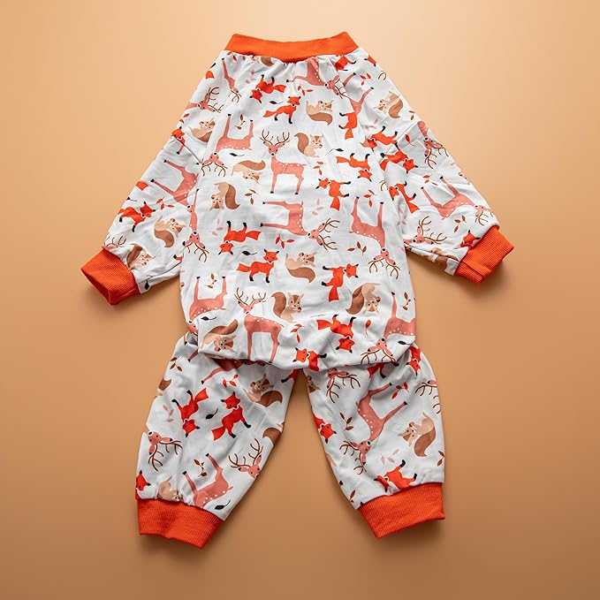 LovinPet Big Dog Clothes for Large Dogs Girls, Onesies for Dogs,Lightweight Stretchy Fabric,Critters Cream Print Dog Jumpsuit,Uv Protection Shirt, Pajamas for Pitbulls, Pitbull Shirt,3XL