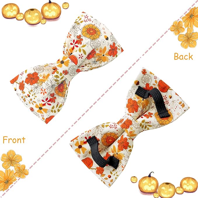 Lionheart glory Premium Dog Collars, Bowtie Dog Collar, Heavy Duty Adjustable Fall Dog Collar for Large Dogs Pumpkin pet Collars, Collar Dog Bow